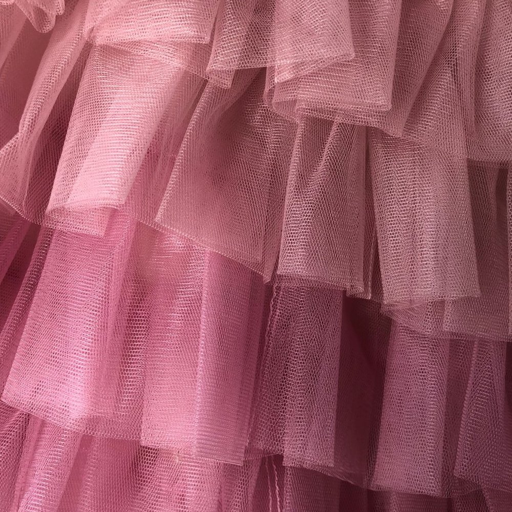 Anthropologie Pink Ombre Tiered Tulle Midi Skirt - Picture 8 of 16
